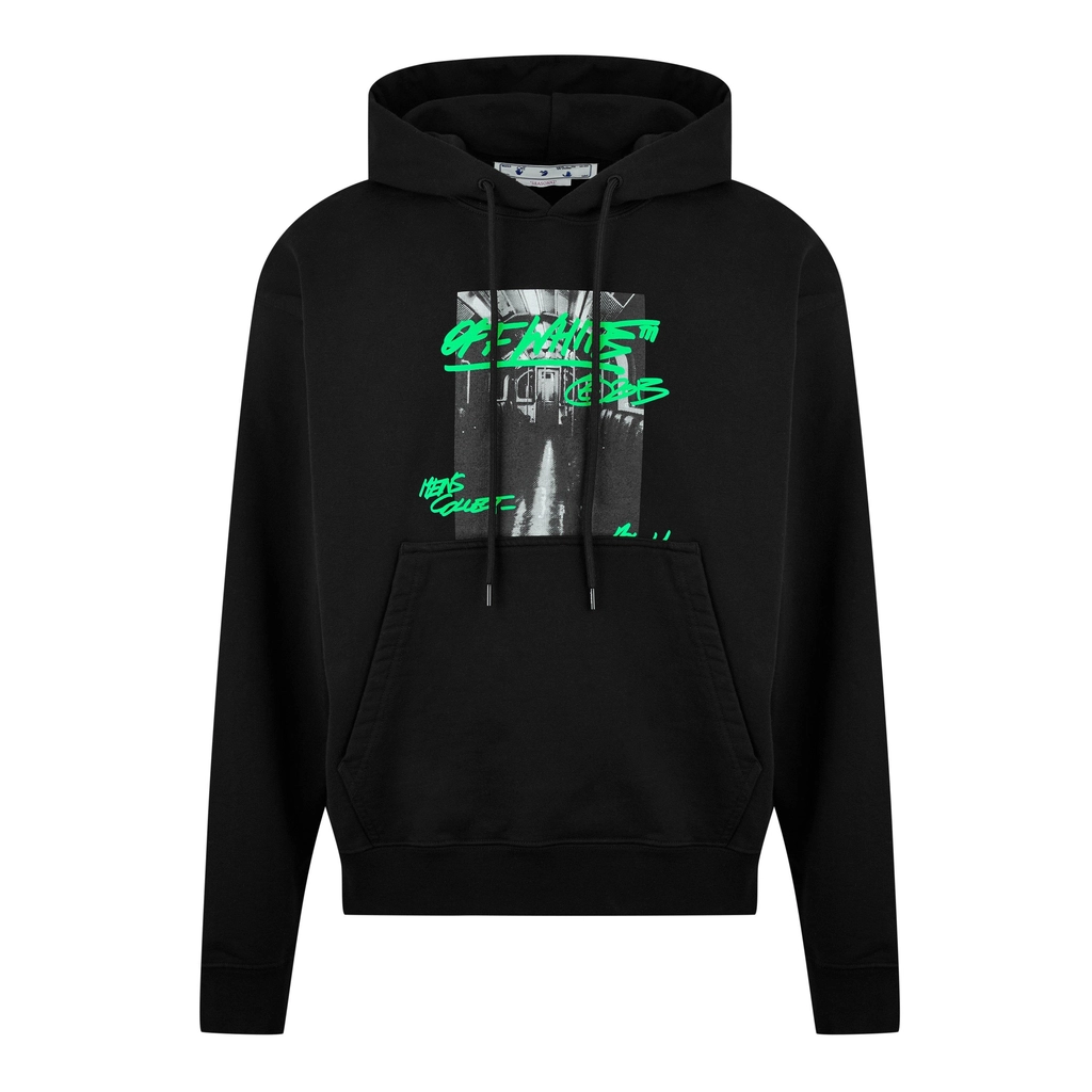 Off White Metro Type Skate Hoodie - Black